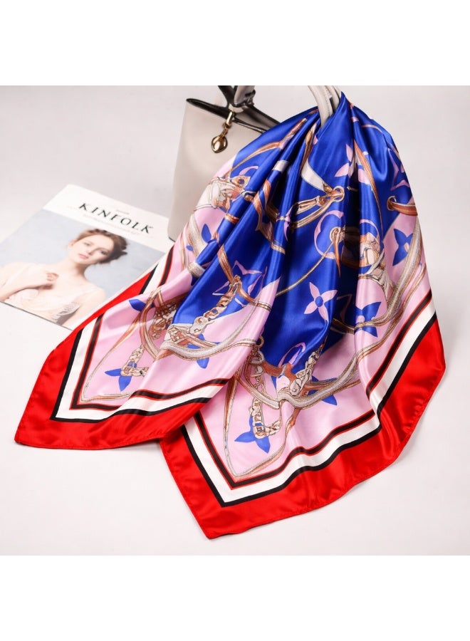 TaimAs Women’s Printed Satin Scarf 90x90 cm – Elegant Square Shawl for Hijab, Neck & Fashion Styling - Image 2